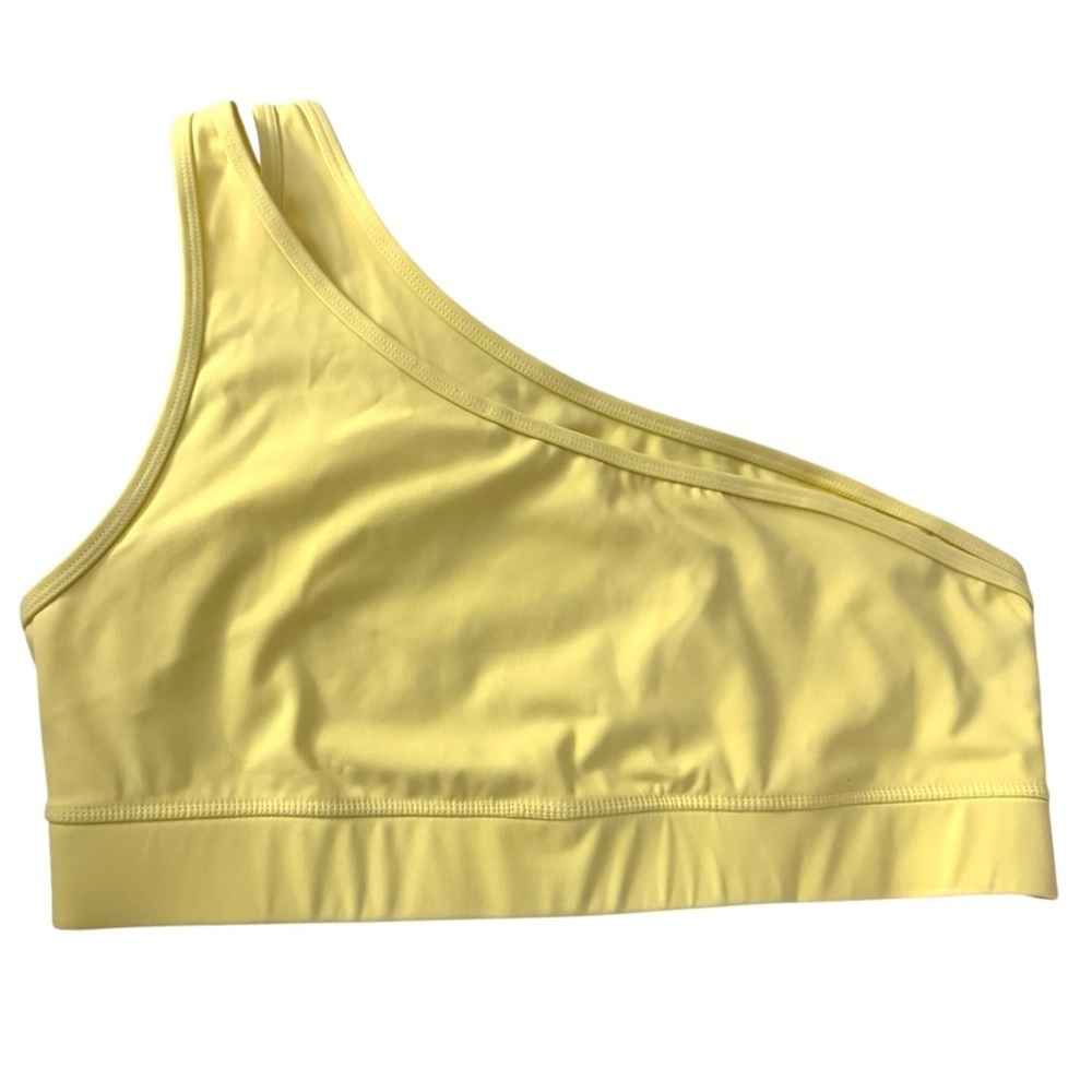 Fourlaps One Shoulder Sports Bra Yellow Size Large | Athleisure Activewear - Picture 3 of 4
